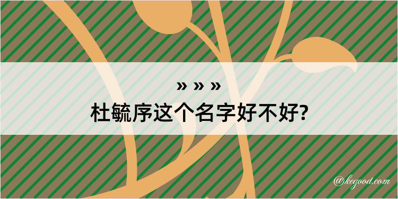 杜毓序这个名字好不好?