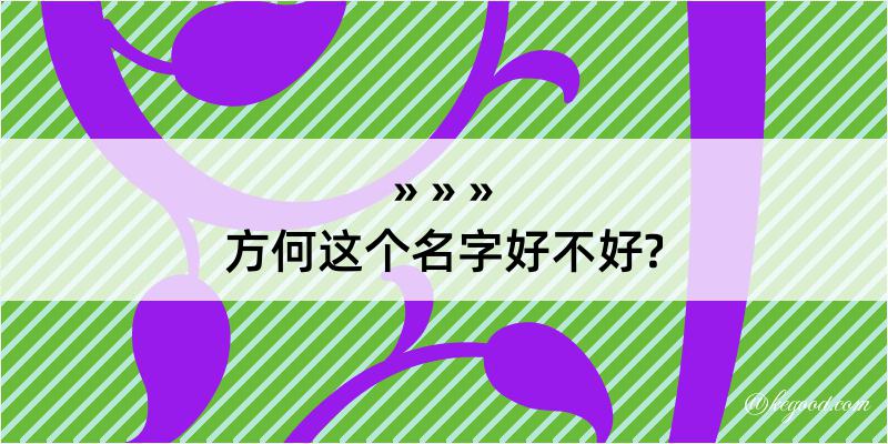 方何这个名字好不好?