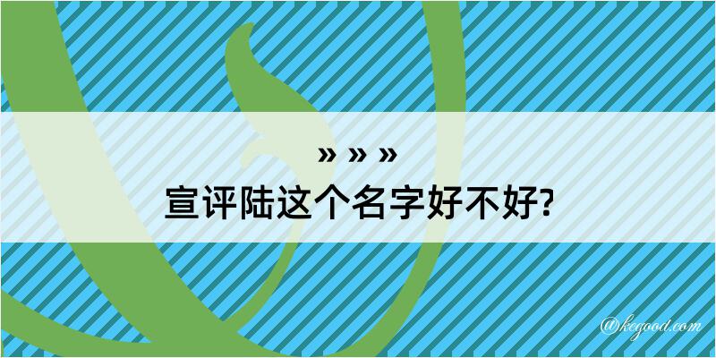 宣评陆这个名字好不好?