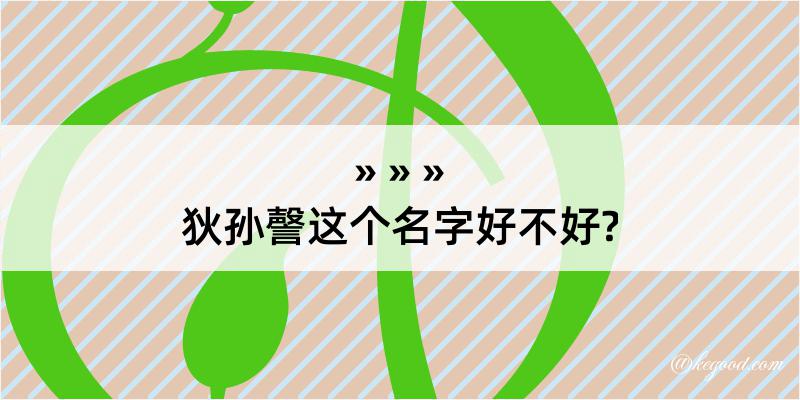 狄孙謦这个名字好不好?