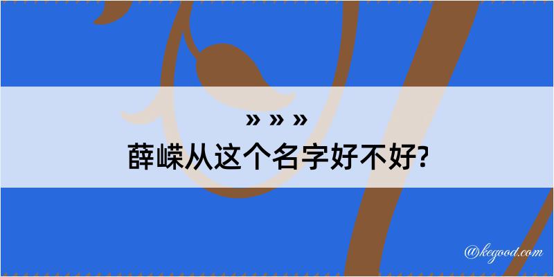 薛嵘从这个名字好不好?