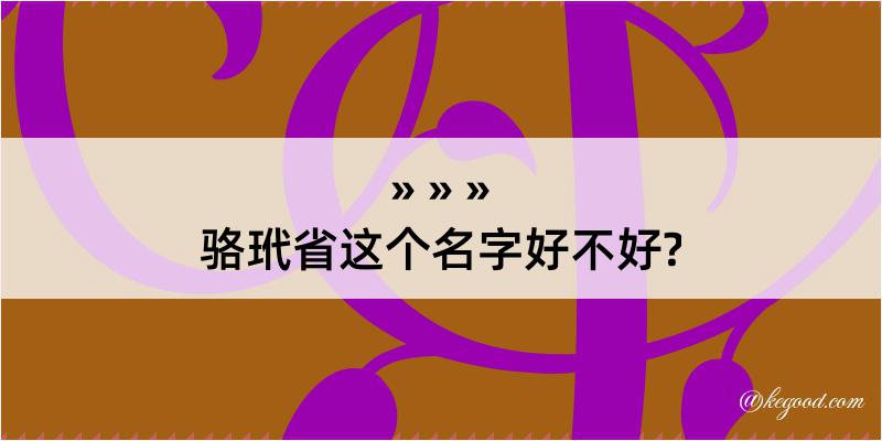 骆玳省这个名字好不好?