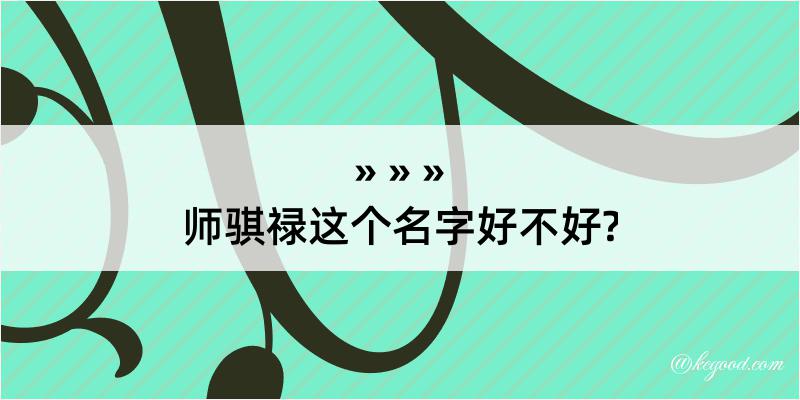 师骐禄这个名字好不好?