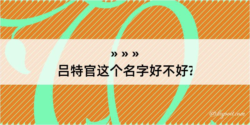 吕特官这个名字好不好?