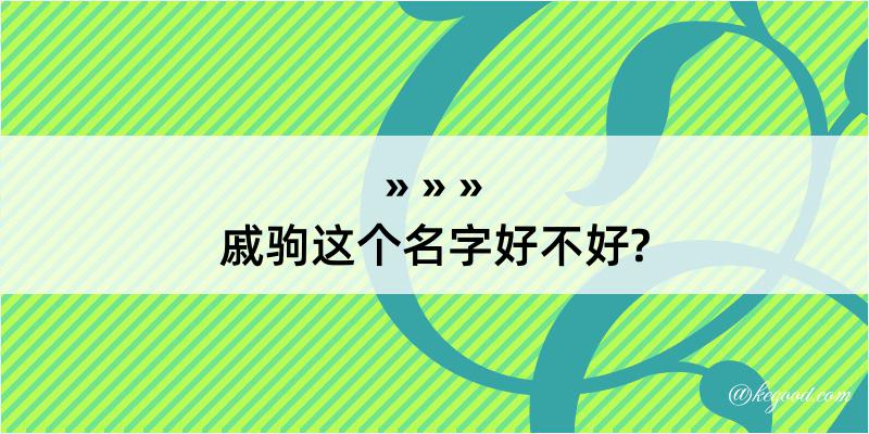 戚驹这个名字好不好?