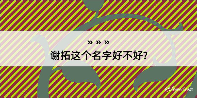 谢拓这个名字好不好?