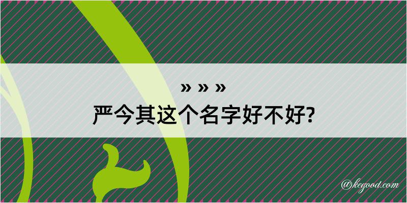 严今其这个名字好不好?