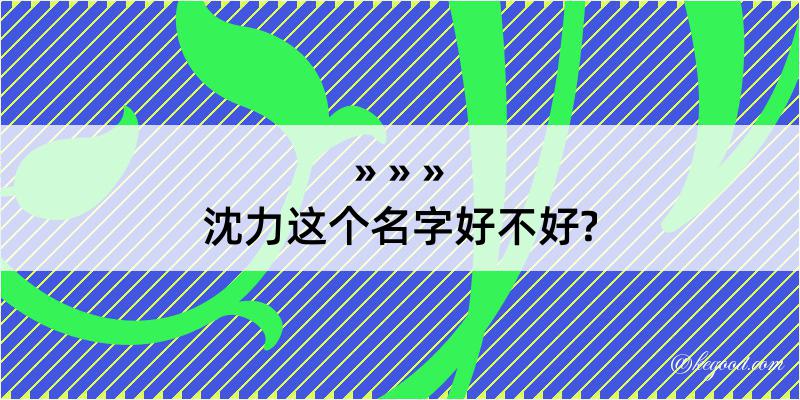 沈力这个名字好不好?