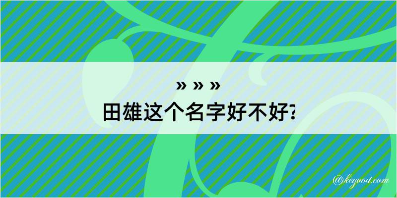 田雄这个名字好不好?