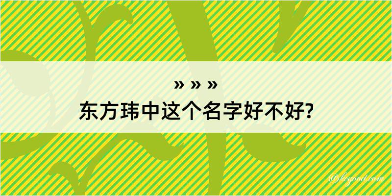 东方玮中这个名字好不好?