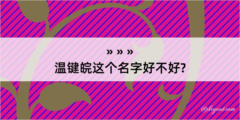 温键皖这个名字好不好?