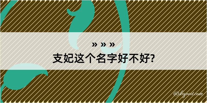 支妃这个名字好不好?