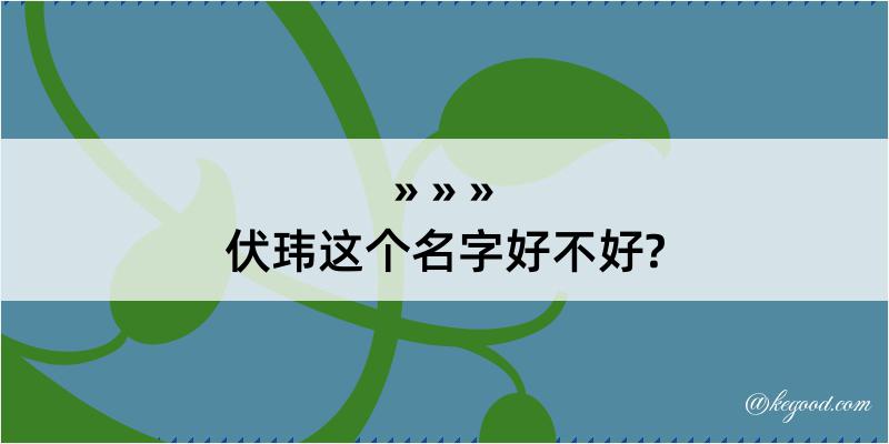 伏玮这个名字好不好?