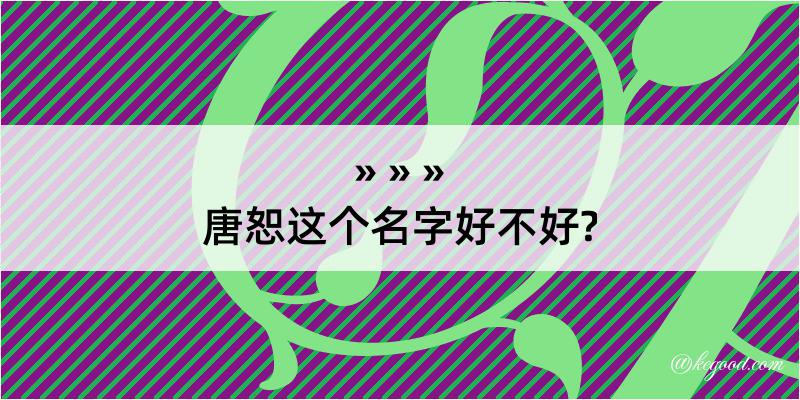 唐恕这个名字好不好?