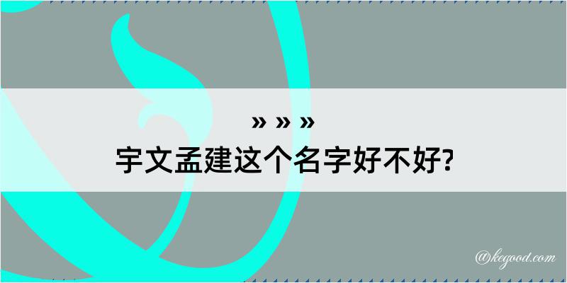 宇文孟建这个名字好不好?