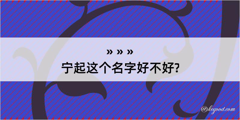 宁起这个名字好不好?