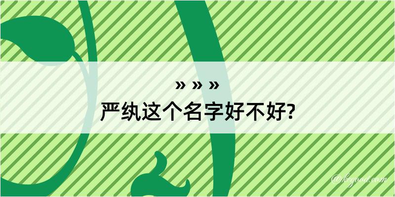 严纨这个名字好不好?