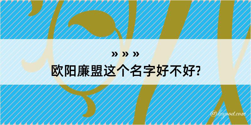 欧阳廉盟这个名字好不好?