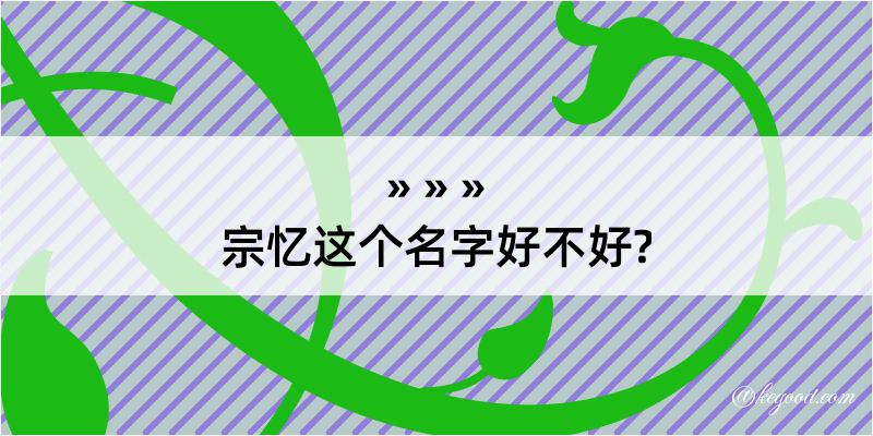 宗忆这个名字好不好?