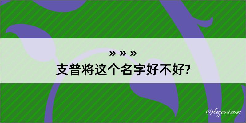 支普将这个名字好不好?