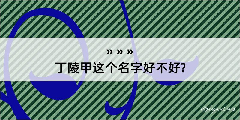 丁陵甲这个名字好不好?