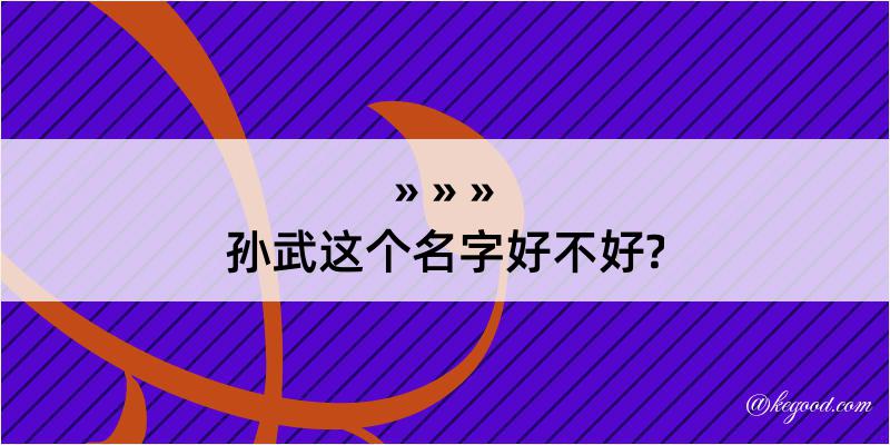 孙武这个名字好不好?