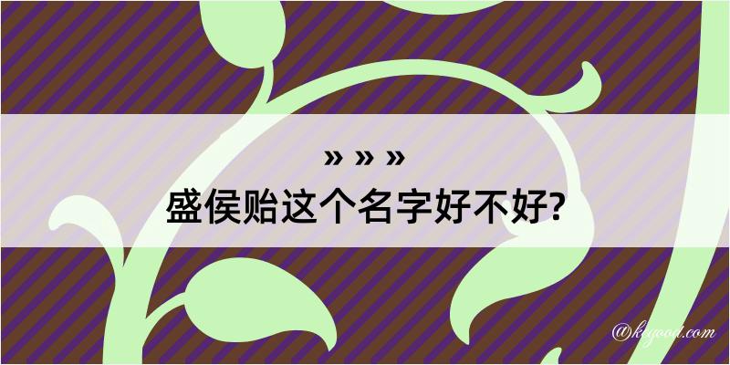 盛侯贻这个名字好不好?