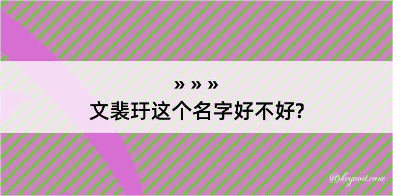 文裴玗这个名字好不好?