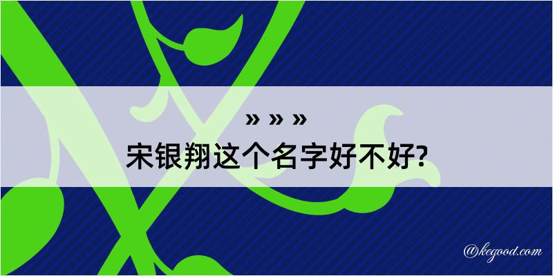 宋银翔这个名字好不好?