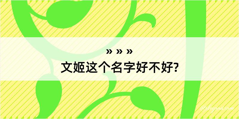 文姬这个名字好不好?