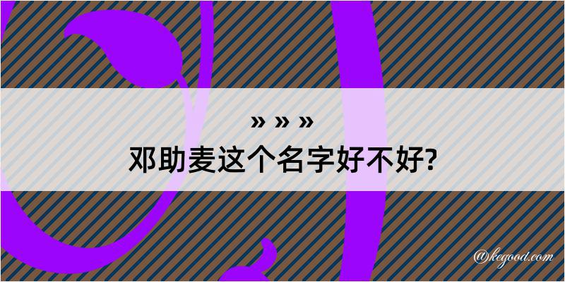 邓助麦这个名字好不好?