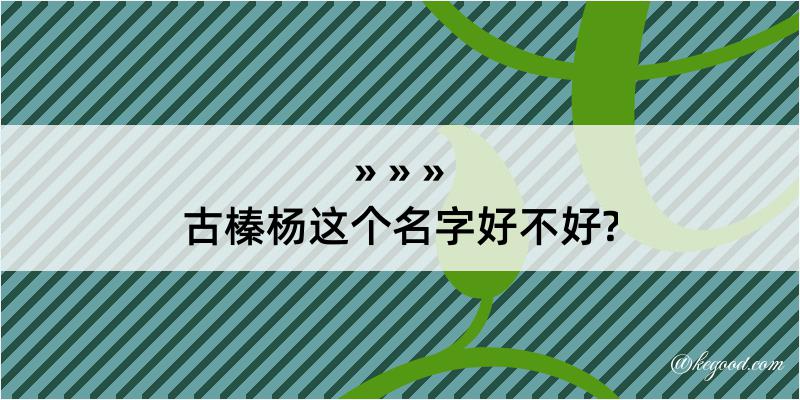 古榛杨这个名字好不好?