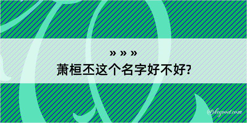 萧桓丕这个名字好不好?