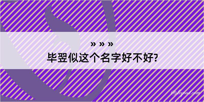 毕翌似这个名字好不好?