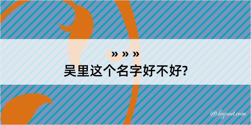 吴里这个名字好不好?