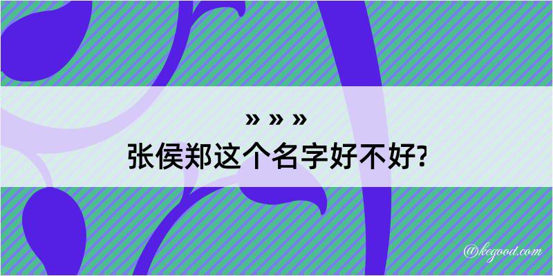 张侯郑这个名字好不好?