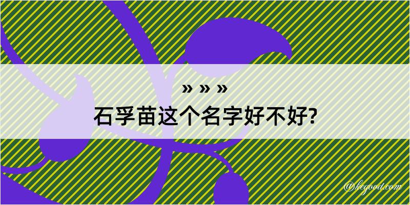 石孚苗这个名字好不好?