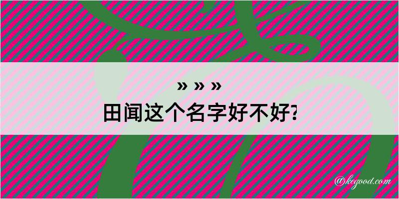 田闻这个名字好不好?