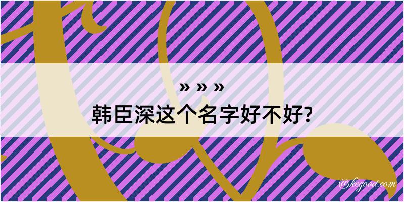 韩臣深这个名字好不好?