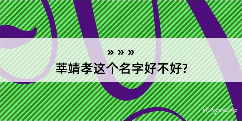 莘靖孝这个名字好不好?