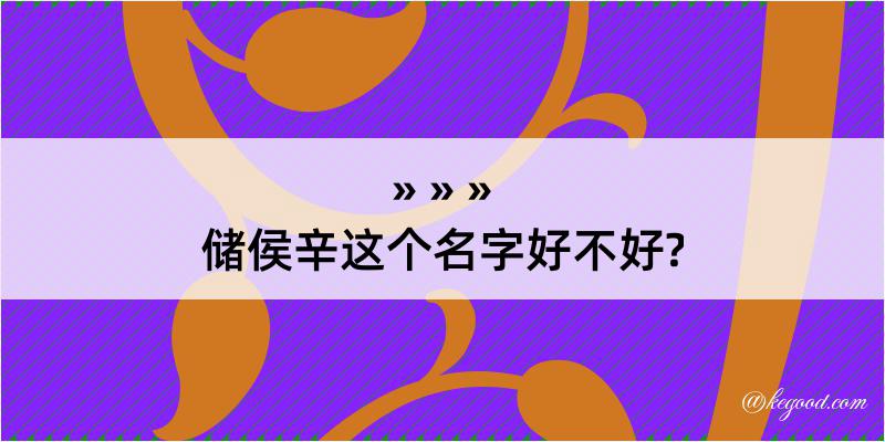 储侯辛这个名字好不好?