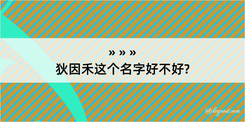 狄因禾这个名字好不好?