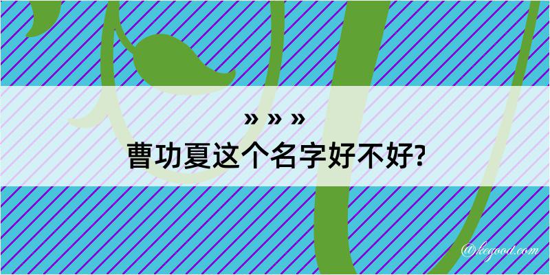 曹功夏这个名字好不好?