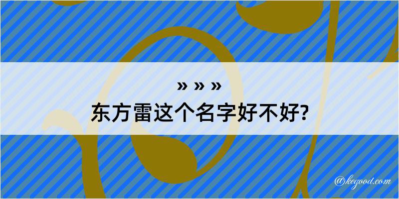 东方雷这个名字好不好?