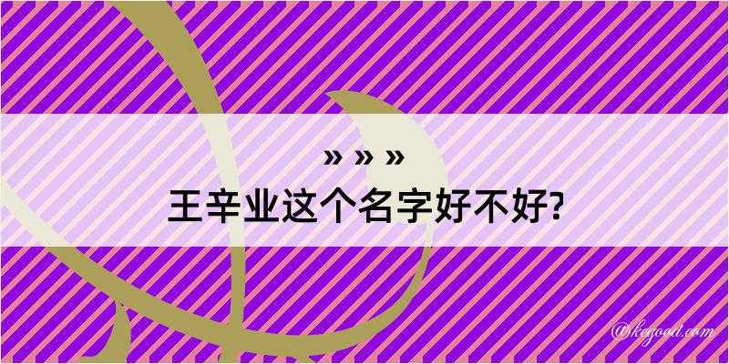 王辛业这个名字好不好?