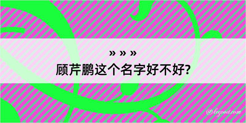 顾芹鹏这个名字好不好?