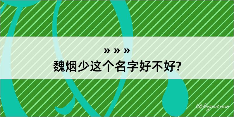 魏烟少这个名字好不好?