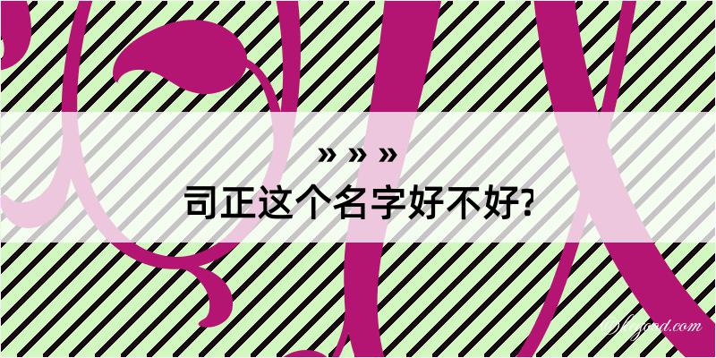 司正这个名字好不好?