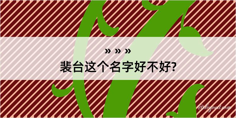 裴台这个名字好不好?