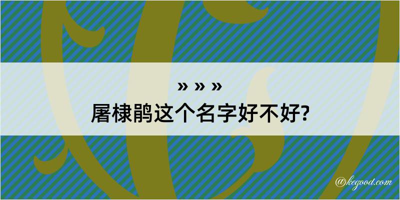 屠棣鹃这个名字好不好?